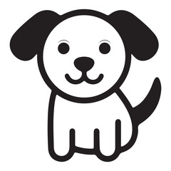 Obraz premium Dog Icon Silhouette Vector Illustration, Black and White Puppy Animal Logo Design