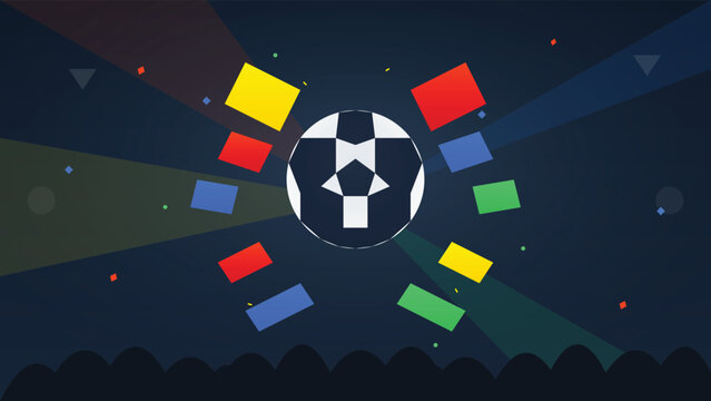 Global Soccer Championship Celebration Vector with World Flags and Football