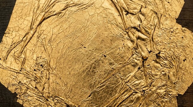 Gold leaf crackle texture warm 24 karat metallic