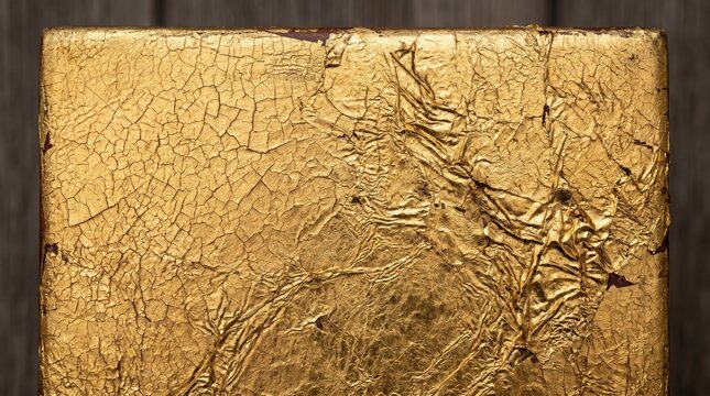 Gold leaf crackle texture warm 24 karat metallic