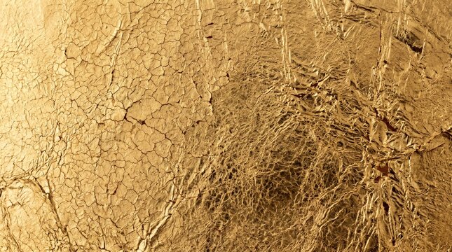 Gold leaf crackle texture warm 24 karat metallic