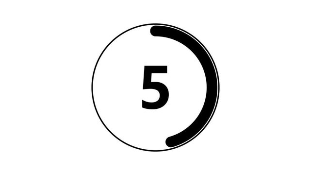 A simple black and white circular progress indicator featuring the number 7 in the center and a thick black arc representing partial completion is presented on a clean white background, suggesting
