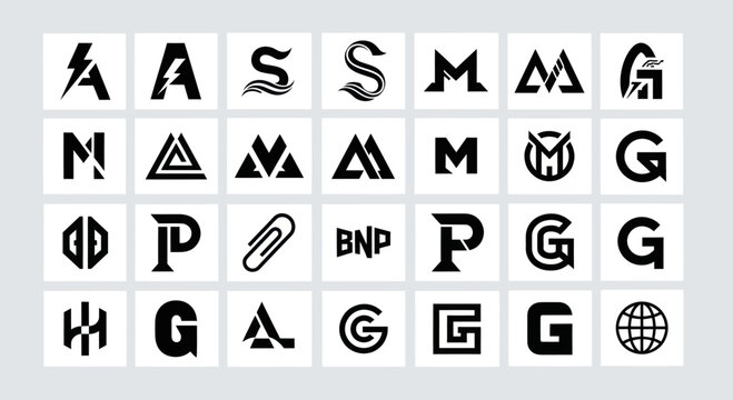 Collection of Monograms, Initials, Letters, and Symbols for Branding
