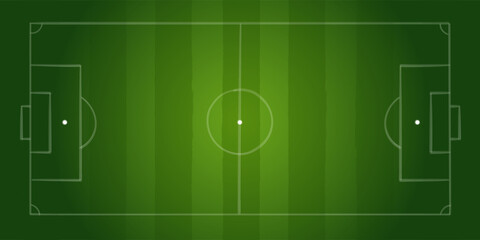 Soccer Field Markings Top View. Green Grass Stadium Pitch Background. Abstract Turf Texture with Sport Lines. Vector Playground Surface Illustration. © Loya.art
