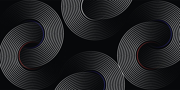 gray circle with red and blue inner circle and black background, vector design