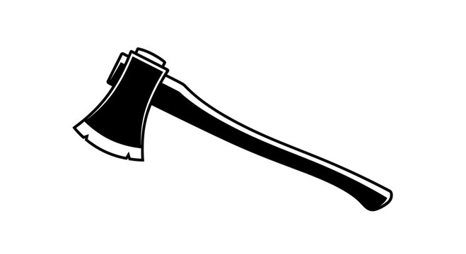 Black and White Axe Icon Illustration