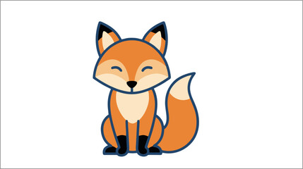 Fototapeta premium Cute Fox Cartoon Character Icon