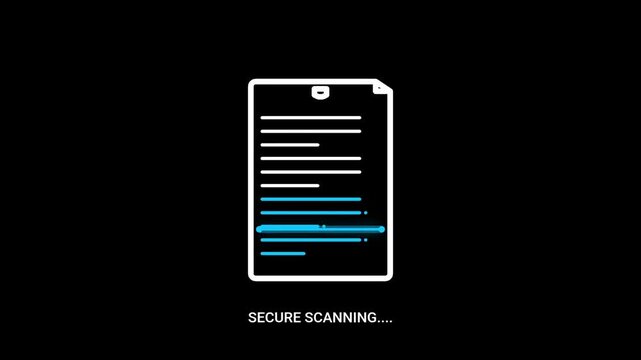 Document Scanning and Authentication Process Animation - Secure Digital Workflow