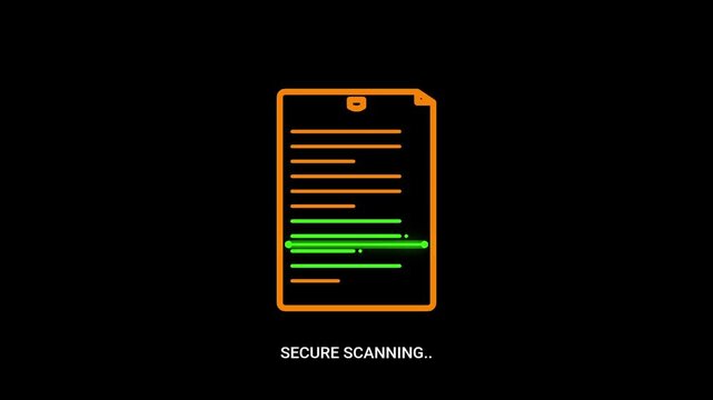 Digital Document Processing - Secure Scanning and Authentication Animation