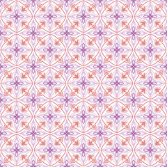Fototapeta premium Seamless elegant floral geometric tile pattern background in pink and purple