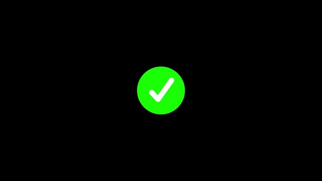 2d animation 4k checkmark, succesfully done, approved sign, tick icon isolated on white background. 4k Video