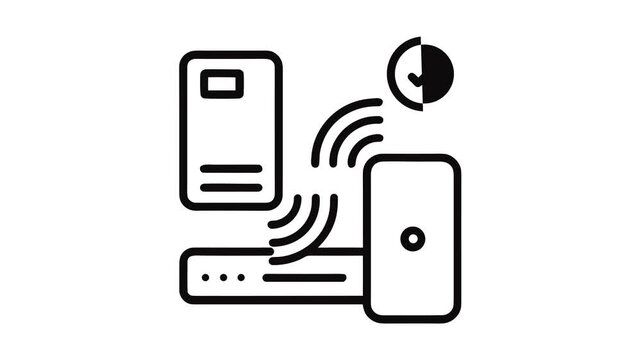 Wireless Device Connection Outline Animation Transparent Background 4K
