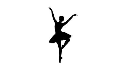 Ballerina In Pointe Shoes Black Silhouette dancer © MD
