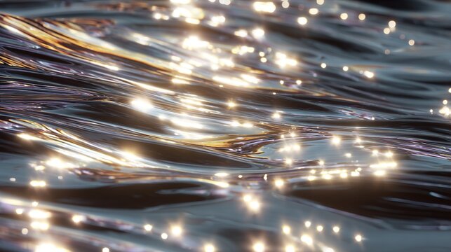 Abstract background with shimmering ripples surface light on the water and reflective textures.