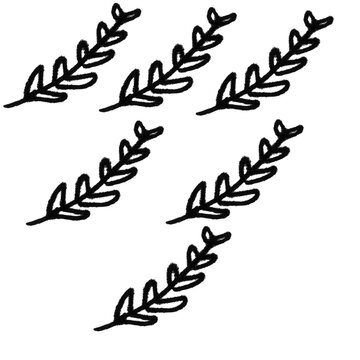 Falling Leaf Sprigs Doodle Illustration