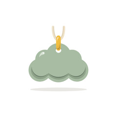Pale green jade cloud pendant with simple beige cord for minimalist jewelry style © Joybeee