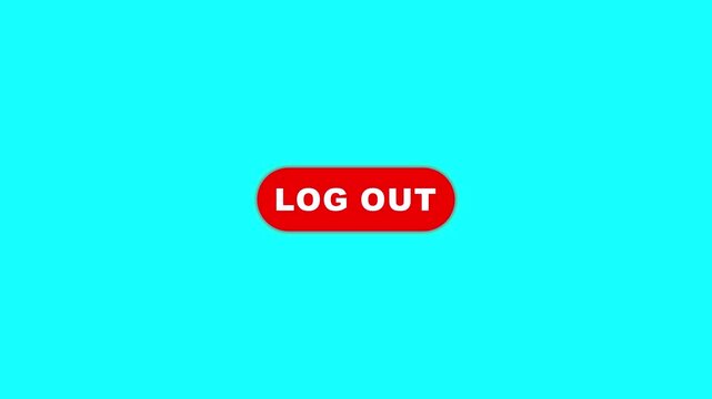 Simple animation of cursor icon clicking Logout Button. Pack of animated templates for video editing. A set of flat design animated templates for web design or app design