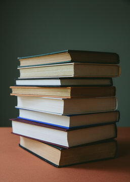 Stack of hardcover books