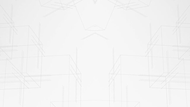 architecture concept blueprint - geometric rectangles, building, plan, minimalist background, modern design element, vector style, 3D, grey