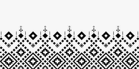 Nature vintages cross stitch traditional ethnic pattern paisley flower Ikat background abstract Aztec African Indonesian Indian seamless pattern for fabric print cloth dress carpet curtains and sarong © dani