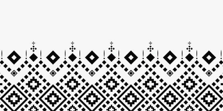 Nature vintages cross stitch traditional ethnic pattern paisley flower Ikat background abstract Aztec African Indonesian Indian seamless pattern for fabric print cloth dress carpet curtains and sarong