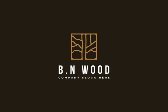 Capenter industry logo design - wood log, timber plank wood, woodwork handyman, wood house builder. simple minimalist icon.