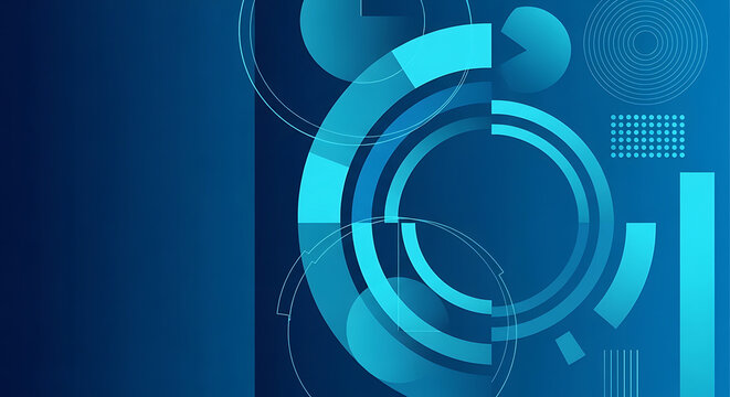 Abstract digital data visualization concept with circular hud infographics and technology elements technology infographic abstract interface business analysis futuristic connection statistics