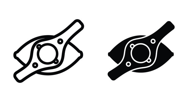 Abstract eye icon with steering wheel shape, creative vision symbol, automotive design concept, minimalist vector illustration, modern graphic element for branding and logo design