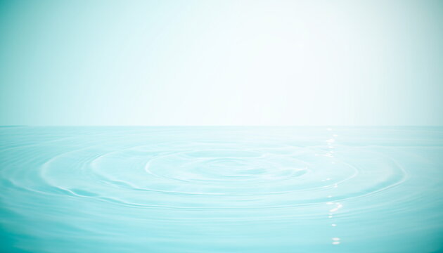 Calm water surface with soft ripples and clean blue sky background 穏やかな水面と柔らかな波紋のクリーンな青い背景