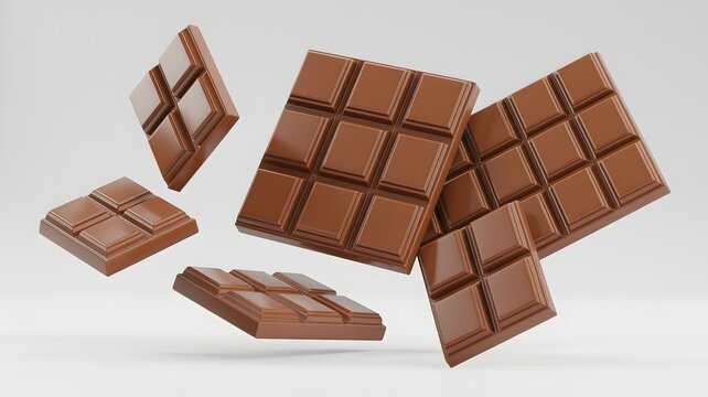 Close-up of Milk Chocolate Bars with Smooth Texture