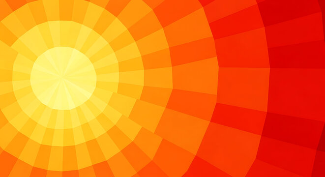 Abstract geometric sunburst pattern in warm orange and red tones with sunburst abstract geometric background gradient circular backdrop creative