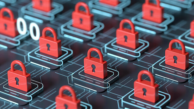 Digital Security Locks on Circuit Board