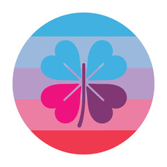 Fototapeta premium Colorful four leaf clover symbol luck charm