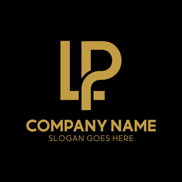 Gold Monogram LP Logo Design for Luxury Business Branding and Company Identity Template