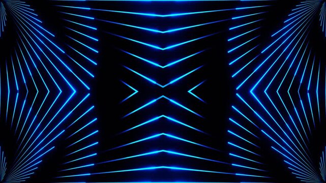 Blue Circular Duable Laser Show Kaleidoscope Background VJ Loop in 4K