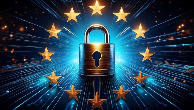 european union padlock symbolizes gdpr data protection and digital privacy regulations