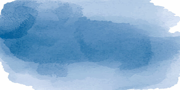Abstract blue watercolor background with cold frozen ice texture and soft white winter cloud pattern