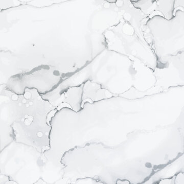 Vector Abstract Painting. Grey Water Color Repeat. Light Gradient Background. Grey Rock Stone. Grey Elegant Pattern. Light Marble Watercolor. White Alcohol Ink Background. White Marble Wall Texture.