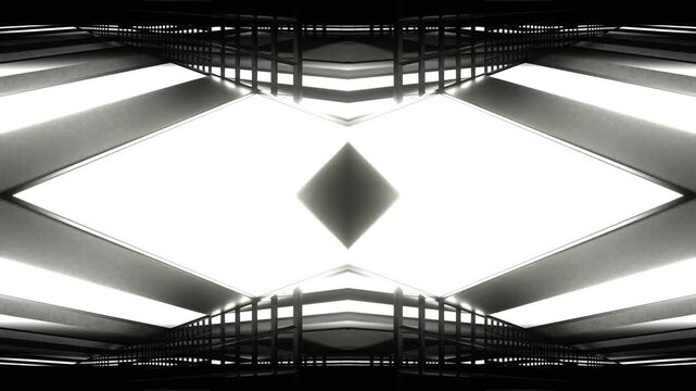 Black and White Disco Guide Kaleidoscope Background VJ Loop in 4K