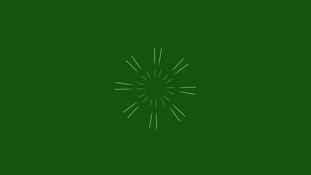 High speed outline animation of a sharp fireworks circle blast on a solid background. Clean vector motion graphic loop built with an organic exploding line path