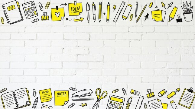 School Supplies Border