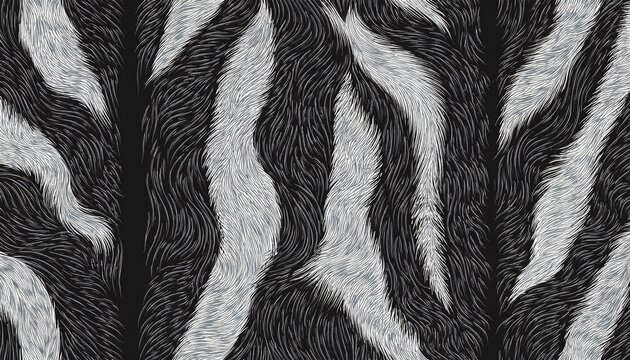realistic fur zebra seamless pattern