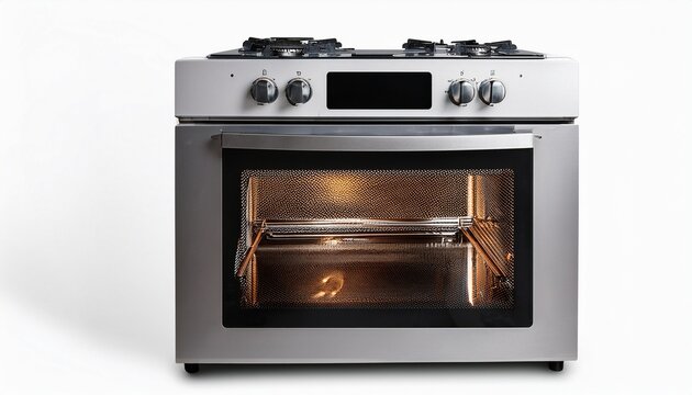 stove oven isolated on white transparent kitchen home appliance for cooking
