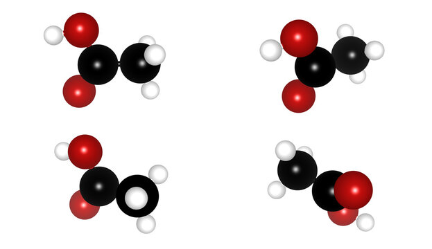 3D Rendered Acetic Acid Molecule Structure Ethanoic Acid CH3COOH Chemical Formula Scientific Visualization for Industrial Manufacturing Food Industry Education Pharmaceutical Research Chemistry, Atoms