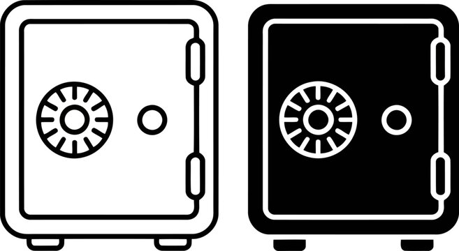Two safes with dials and handles on white background  security and finance