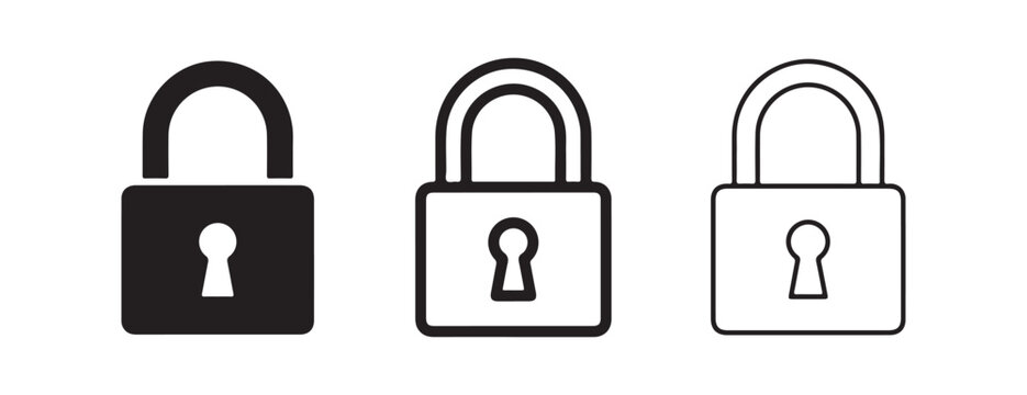 padlock icons in different styles for security and privacy concepts  various lock symbols for website and application use