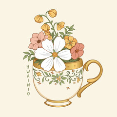 Fototapeta premium flower in cups, blurred image, blurry, depth of field, defocus object