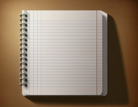 realistic lined note paper blank gridded notebook papers for homework and exercises pads paper from a workbook with shadow image