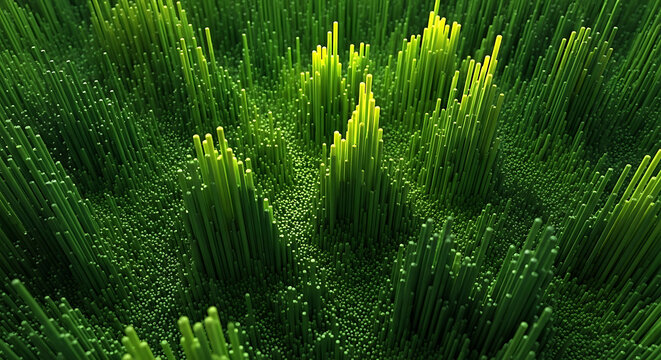 Digital data visualization representing dense vertical information spikes with visualization information geometry abstract patterns technology analysis structure computer background