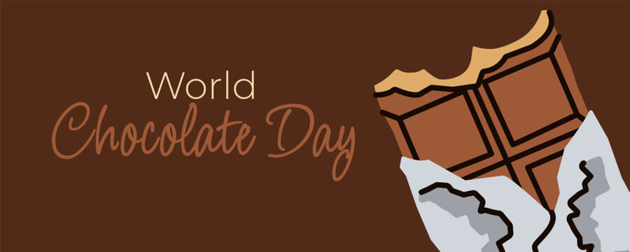 Bitten chocolate bar banner template design